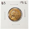 Image 1 : 1912 $5 Indian Head Half Eagle Gold Coin
