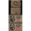 Image 1 : Lot of (4) Miscellaneous Five & Twenty-Five Cents Fractional Currency Notes