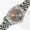Image 3 : Rolex Ladies Stainless Steel Salmon Roman Pyramid Diamond Datejust Wristwatch