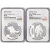 Image 1 : Set of 2021 Niue $2 Godzilla vs Kong Silver Coins NGC MS69