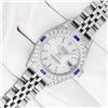Image 3 : Rolex Ladies Stainless Steel Silver Index Sapphire and Diamond Datejust Wristwatch