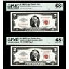 Image 1 : (2) Consecutive 1963 $2 Legal Tender Notes Fr.1513 PMG Superb Gem Uncirculated 68EPQ