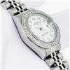 Image 5 : Rolex Ladies Stainless Steel White Arabic Diamond Date Wristwatch