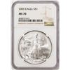 Image 1 : 2005 $1 American Silver Eagle Coin NGC MS70