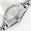 Image 6 : Rolex Ladies Stainless Steel Silver Index Emerald and Diamond Datejust Wristwatch