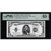 Image 1 : 1934D $5 Silver Certificate Note Fr.1654Wi Wide I PMG Gem Uncirculated 65EPQ