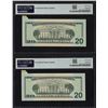 Image 2 : (2) Consecutive 2013 Federal Reserve Fold Over Error Notes PMG Superb Gem Unc 67EPQ