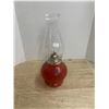 Image 1 : Coal oil lamp - red glass base