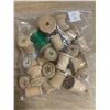 Image 1 : Bag of wooden thread spools