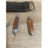 Image 4 : Lot of old razors, jack knives, razor stropper (strap)