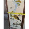 Image 4 : 2 pieces of beautiful,  vintage, gravel art with peacock and heron, in good condition