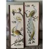 Image 5 : 2 pieces of beautiful,  vintage, gravel art with peacock and heron, in good condition