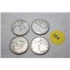 Image 1 : 1950, 1965, 1960, 1955 Canadian silver quarter dollars