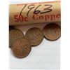 Image 3 : Canada Pennies, 5 Rolls - 1951, 1960, 1963, 1967, 1968
