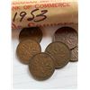 Image 2 : Canada Pennies, 5 Rolls - 1953, 1962, 1965, 1967, 1970s