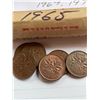 Image 3 : Canada Pennies, 5 Rolls - 1953, 1962, 1965, 1967, 1970s