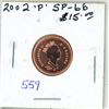 Image 1 : 2002P Small Cent. Specimen-66 Red. From a Specimen set.