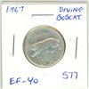 Image 1 : 1967 Diving Bobcat Silver 25 Cents. Rotated Die. EF-40.