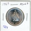 Image 1 : 1967 Silver 50 Cents. Howling Wolf. MS-63. Bright White.