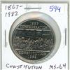 Image 1 : 1867 – 1982 Nickel Dollar that commemorates both Confederation and the Canadian Constitution. MS-64.