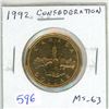 Image 1 : 1867 – 1992 Confederation Loonie Dollar. Commemorates the 125th Anniversary of Canadian Confederatio