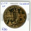 Image 1 : City of London brass medal. BU.