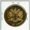 Image 2 : City of London brass medal. BU.