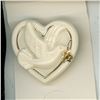 Image 1 : Heart-shaped pin with Dove. Made by Lenox. BU.