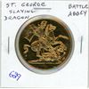 Image 1 : St. George slaying Dragon/Battle Abbey large brass medal. BU.
