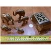 Image 1 : Brass Matchholder and Elephants