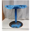 Image 1 : Blue painted, tractor seat stool - 18"H x 17"W