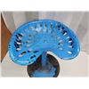 Image 2 : Blue painted, tractor seat stool - 18"H x 17"W