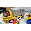 Image 4 : Collection of vintage toys - Playmobil dump truck, Fisher price firetruck, etc.
