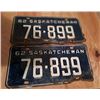Image 1 : 1962 Passenger License Plate 76-899 (PAIR