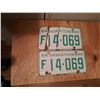 Image 1 : 1964 Farm Vehicle License Plate F 14-069 (PAIR