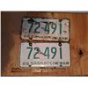 Image 1 : 1966 Passenger License Plate 72-491 (PAIR