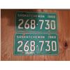 Image 1 : 1969 Passenger License Plate 268-730 (PAIR