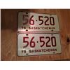 Image 1 : 1975 Passenger License Plate 56-520 (PAIR