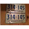 Image 1 : 1976 Passenger License Plate 314-145 (PAIR