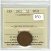 Image 1 : 1921 Graded Canadian Penny - VG-8
