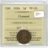 Image 1 : 1926 Graded Canadian Penny - VF-20: Cleaned