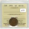 Image 1 : 1951 Graded Canadian Penny - AU-55