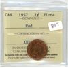 Image 1 : 1957 Graded Canadian Penny - PL-64: Red
