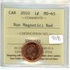 Image 1 : 2010 Graded Canadian Penny - MS-65: Non Magnetic; Red