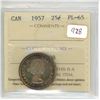 Image 1 : 1957 Graded Canadian Quarter - PL-65