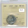 Image 1 : 1957 Graded Canadian Quarter - MS-65