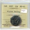 Image 1 : 2007 Graded Canadian Quarter - MS-63: Alpine Skiing