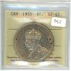 Image 1 : 1935 Graded Canadian Silver Dollar - EF-45