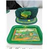 Image 1 : John deere ( 'MC' crawler) hat and john deere tray- new