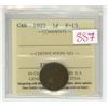 Image 1 : 1922 ICCS graded, Canadian 1 cent penny coin - F15